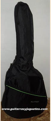 funda economica color negro vivo verde limón para guitarra